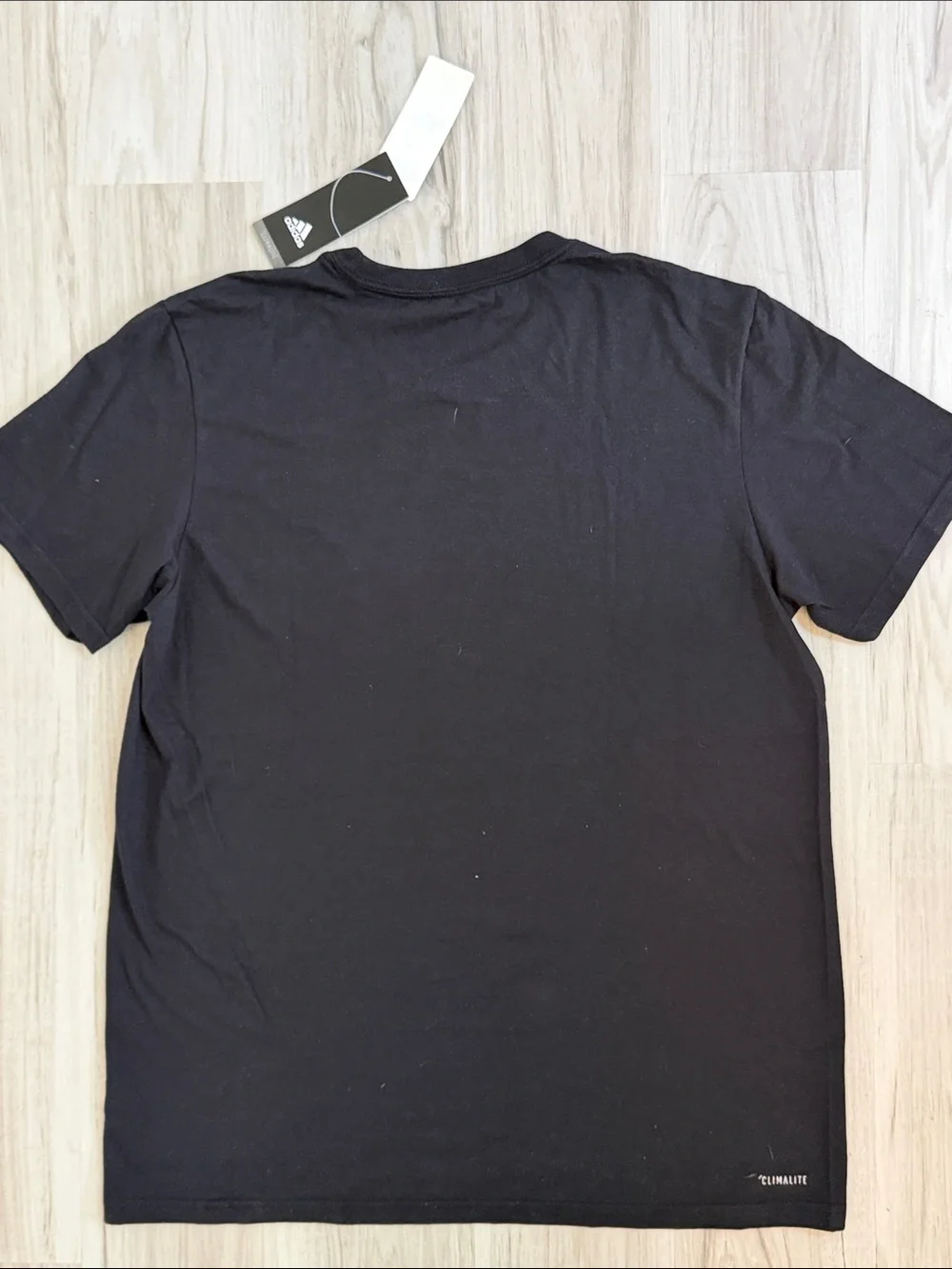 NWT ADIDAS Black T-Shirt with White Logo mens sz LRG